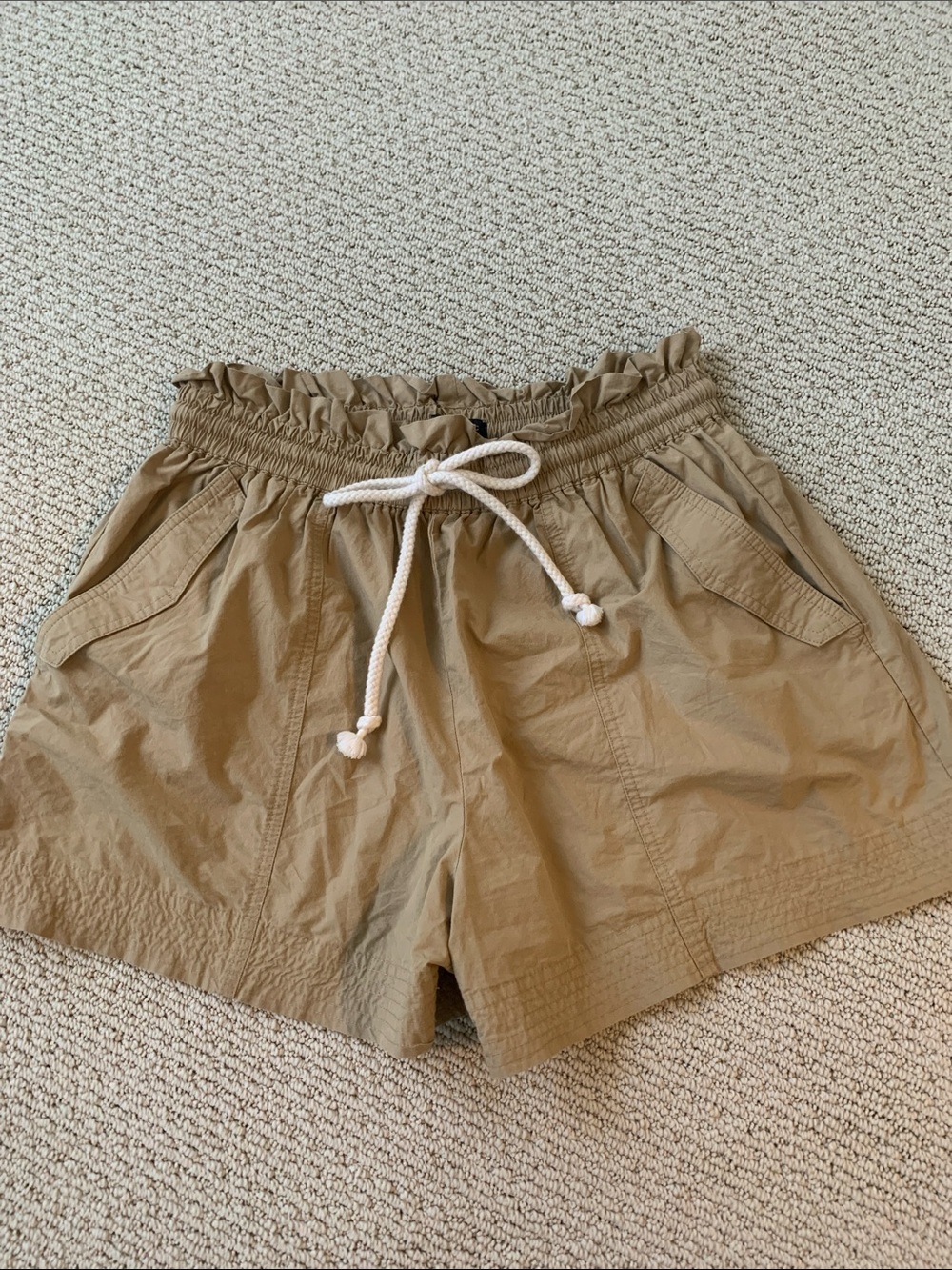 Banana Republic Tan Paperbag Drawstring Shorts